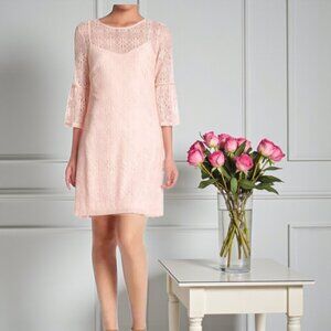 Jessica Simpson Crochet Floral Lace Overlay Dress